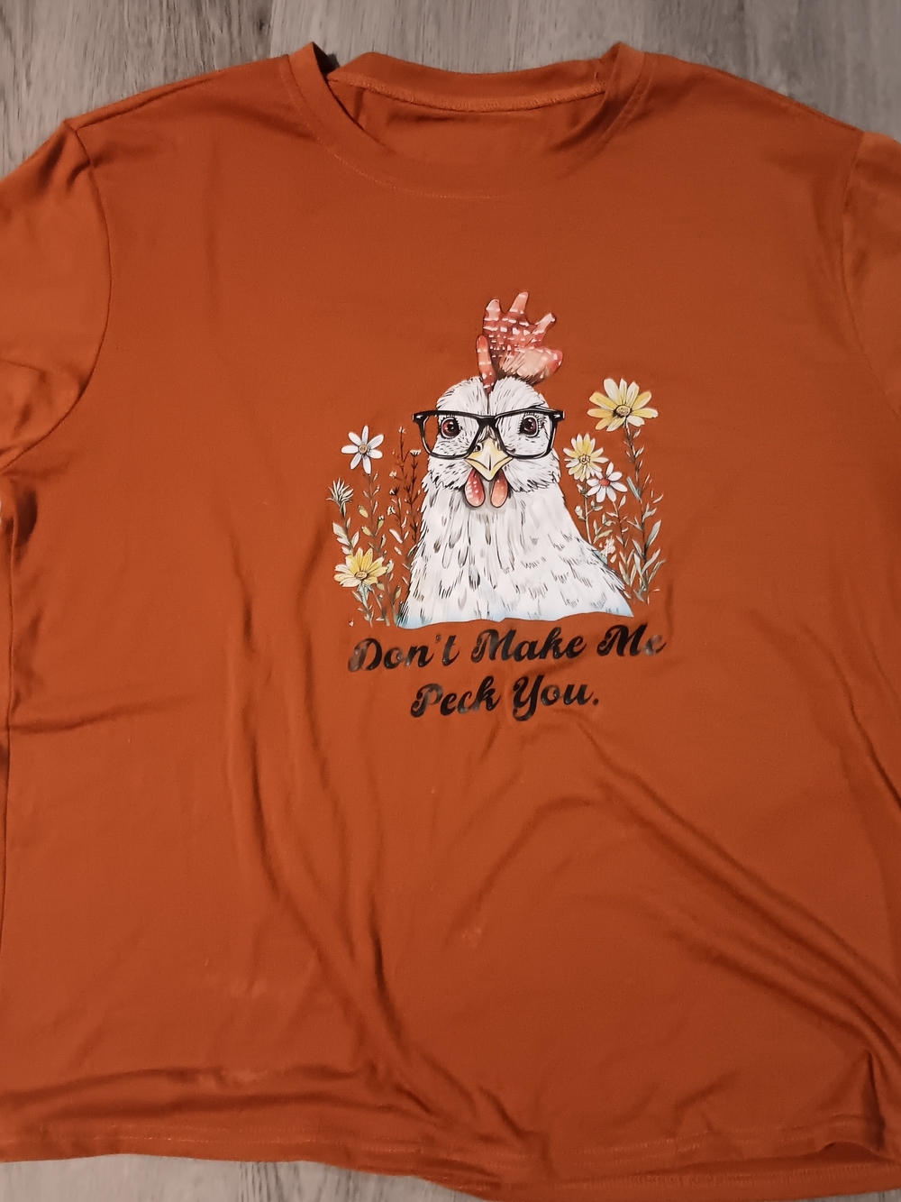 Graphic Chicken Tee in Burnt Orange